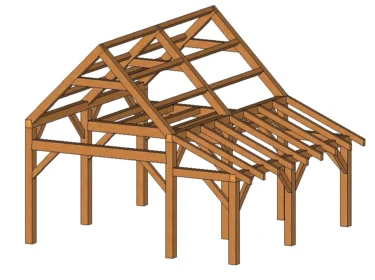 Broken Back Timber Frame Kit CAD 3D