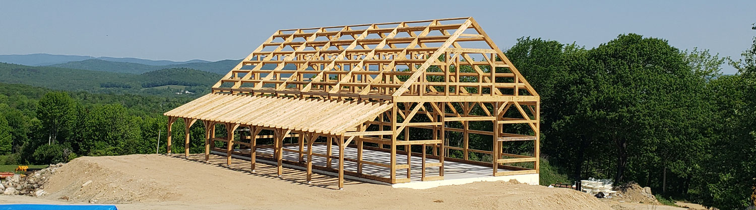 Kennebec Timber Framing Barn Build Banner